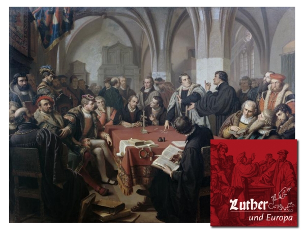 Religionsgespräch im Marburger Schloss 1529 in der Interpretation von August Noack, Ölgemälde von 1869